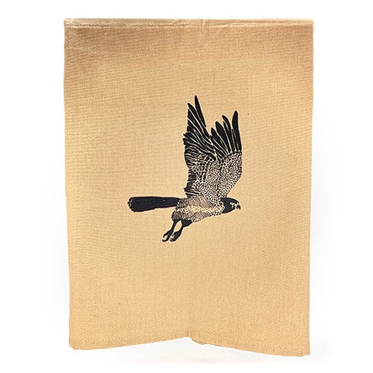 Bryn Merrell Art Beige Birds of Prey Tea Towel