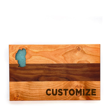 Commons Customs Lake Tahoe / 1. Brush Script Custom Reclaimed Wood Cutting Board